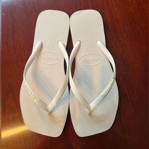 White Flip Flops